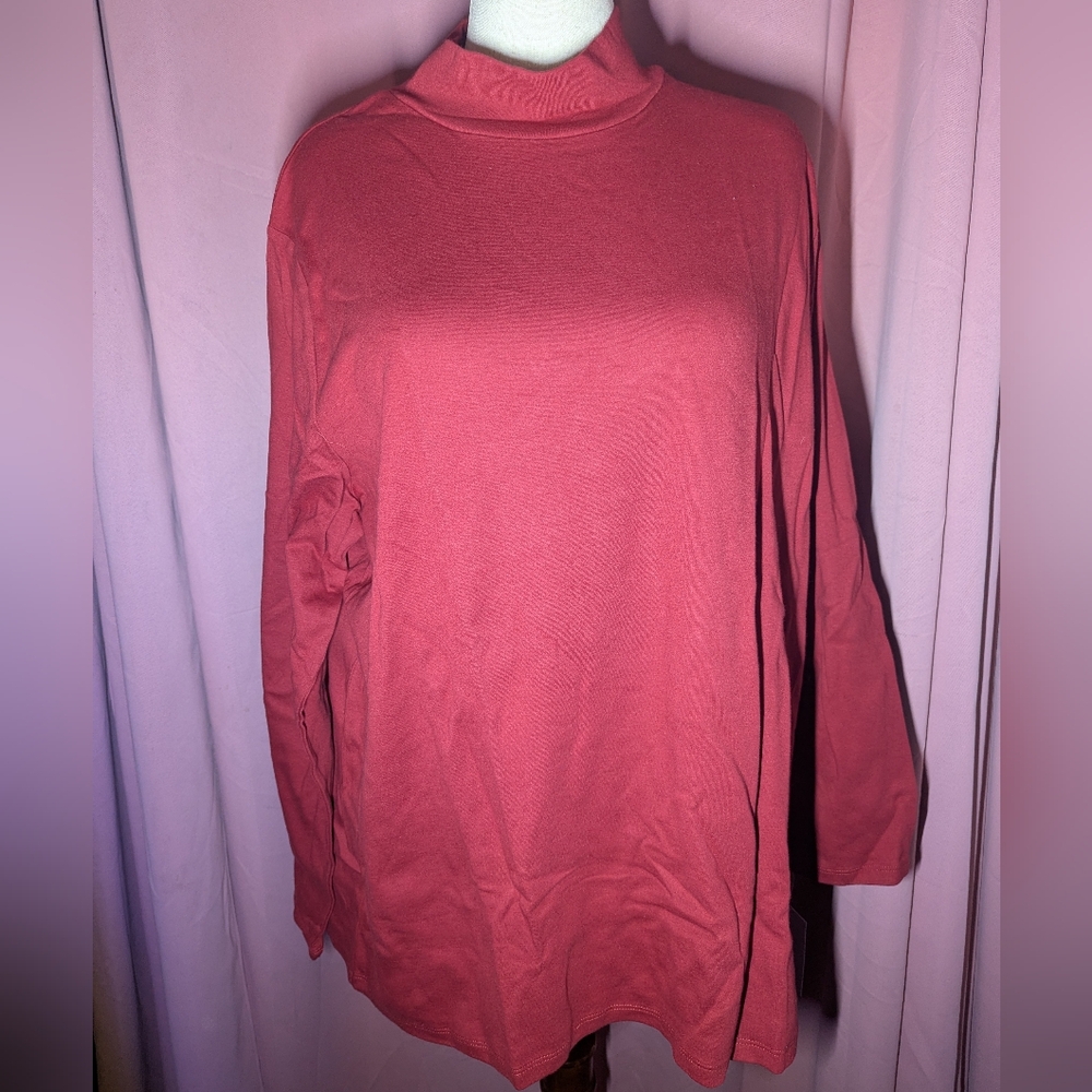 CROFT & BARROW Long Sleeve Mock Neck Top 3x New With Tag